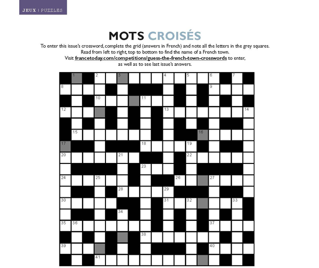 Competition Ended: France Today Crosswords October/November Issue