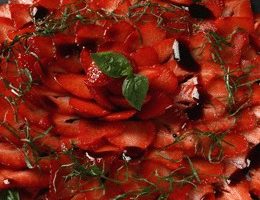 Strawberry Carpaccio with Basil and Balsamic Vinegar