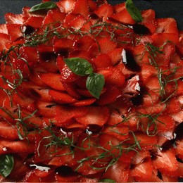 Strawberry Carpaccio with Basil and Balsamic Vinegar