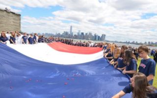 The Statue of Liberty Showered with a Million Rose Petals