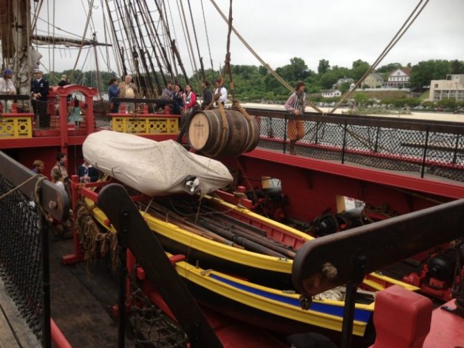 The Hermione Arrives in Yorktown to Cheers and Fireworks