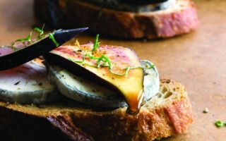 Figs Marinated in Sherry with Aged Goat Cheese and Basil