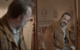 Jean Dujardin as a jacket-obsessed loopy serial killer in “Deerskin”