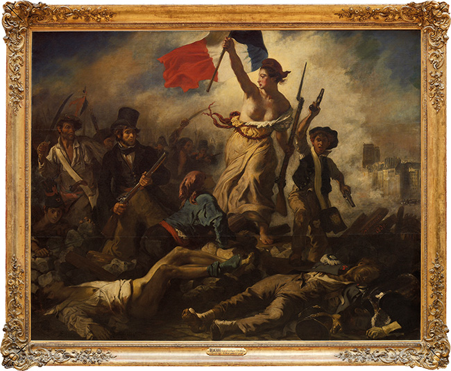 Painting of Liberty Leading the People by Delacroix at Musee du Louvre