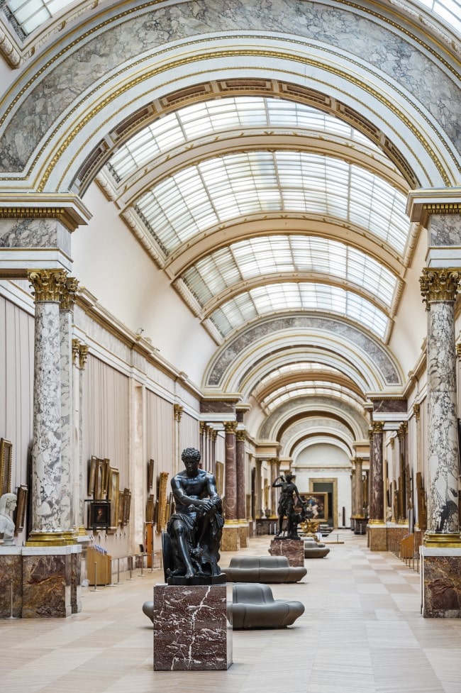 Interior of the grand gallery at the Louvre