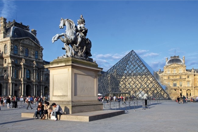 The exterior of the Louvre