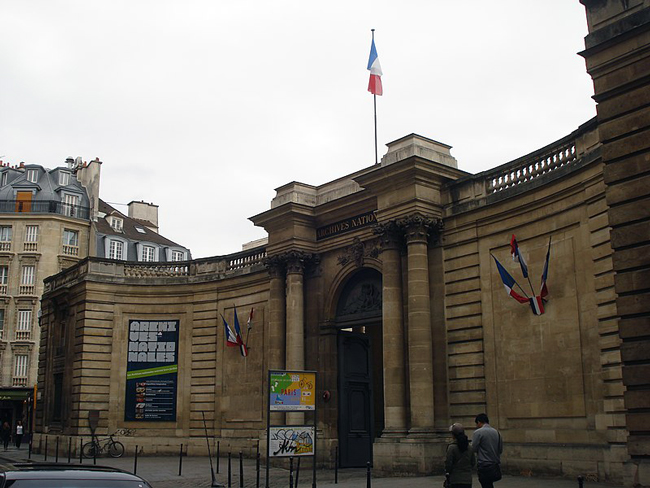 Archives nationales, Paris, 58 rue des Archives