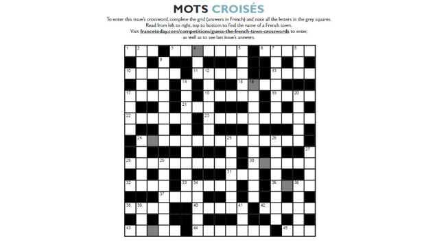Competition Ended: France Today Crosswords December/January 2023 Issue