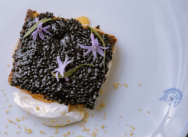 A luxurious caviar restaurant dish