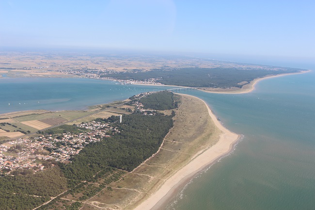 A bird's-eye view of the French Atlantic coast and Noirmoutier