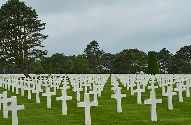 Grave markers at Normandy American Cemetery
